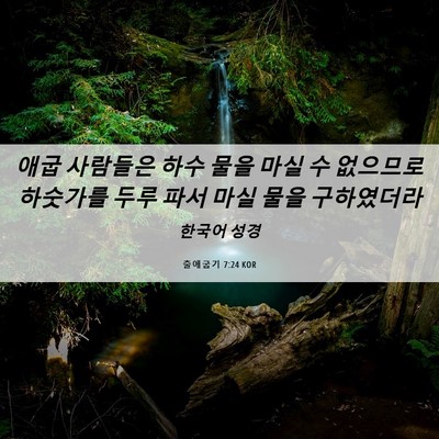 Picture 06 - 출애굽기 7:24 KOR - 애굽 사람들은 하수 물을 마실 수 - Bible Verse Picture