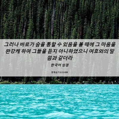 Picture 06 - 출애굽기 8:15 KOR - 그러나 바로가 숨을 통할 수 있음을 - Bible Verse Picture
