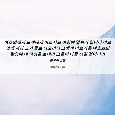 Picture 06 - 출애굽기 8:20 KOR - 여호와께서 모세에게 이르시되 - Bible Verse Picture