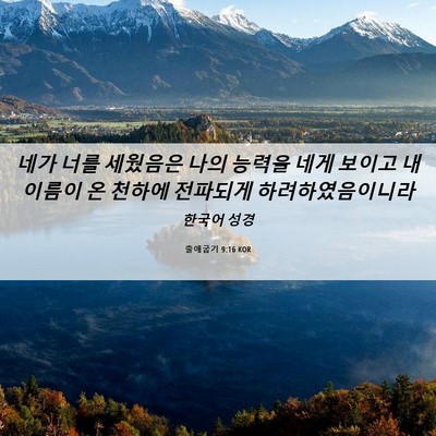 Picture 06 - 출애굽기 9:16 KOR - 네가 너를 세웠음은 나의 능력을 - Bible Verse Picture