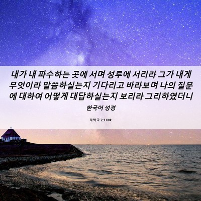 Picture 06 - 하박국 2:1 KOR - 내가 내 파수하는 곳에 서며 성루에 - Bible Verse Picture