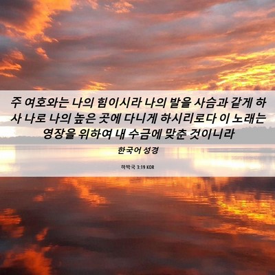 Picture 06 - 하박국 3:19 KOR - 주 여호와는 나의 힘이시라 나의 - Bible Verse Picture