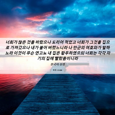 Picture 06 - 학개 1:9 KOR - 너희가 많은 것을 바랐으나 도리어 - Bible Verse Picture