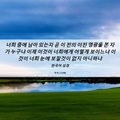 Picture 06 - 학개 2:3 KOR - 너희 중에 남아 있는자 곧 이 전의 - Bible Verse Picture