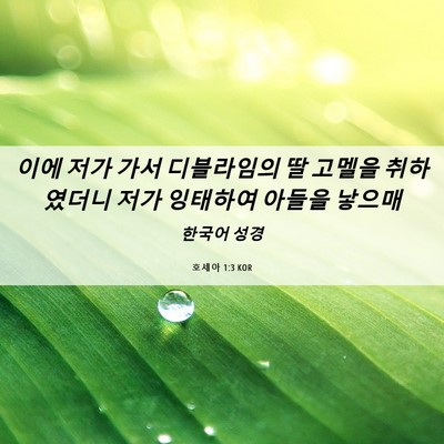 Picture 06 - 호세아 1:3 KOR - 이에 저가 가서 디블라임의 딸 - Bible Verse Picture