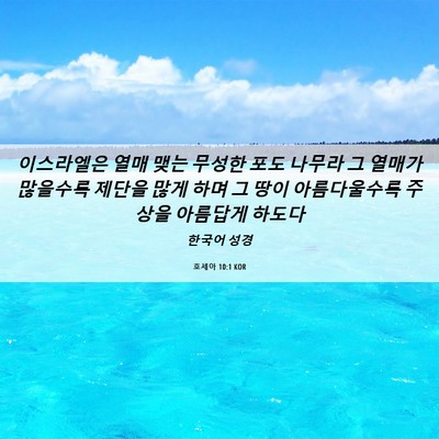 Picture 06 - 호세아 10:1 KOR - 이스라엘은 열매 맺는 무성한 포도 - Bible Verse Picture