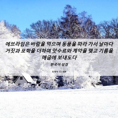 Picture 06 - 호세아 12:1 KOR - 에브라임은 바람을 먹으며 동풍을 - Bible Verse Picture