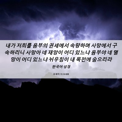Picture 06 - 호세아 13:14 KOR - 내가 저희를 음부의 권세에서 - Bible Verse Picture