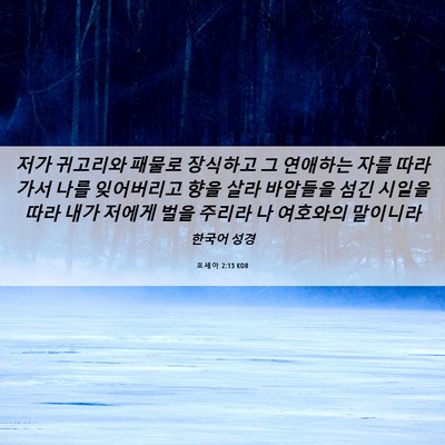 Picture 06 - 호세아 2:13 KOR - 저가 귀고리와 패물로 장식하고 그 - Bible Verse Picture