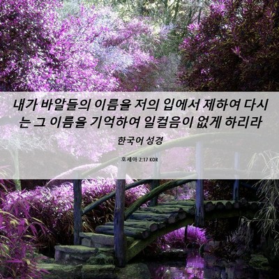 Picture 06 - 호세아 2:17 KOR - 내가 바알들의 이름을 저의 입에서 - Bible Verse Picture