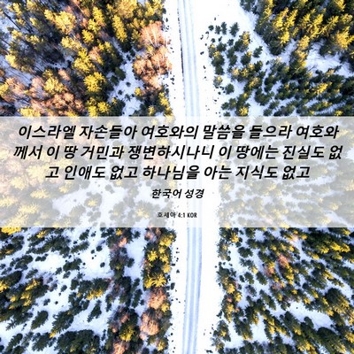 Picture 06 - 호세아 4:1 KOR - 이스라엘 자손들아 여호와의 말씀을 - Bible Verse Picture