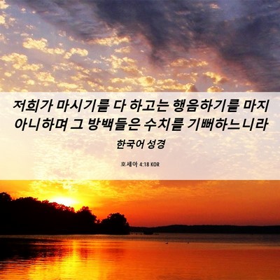 Picture 06 - 호세아 4:18 KOR - 저희가 마시기를 다 하고는 - Bible Verse Picture