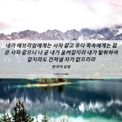 Picture 06 - 호세아 5:14 KOR - 내가 에브라임에게는 사자 같고 유다 - Bible Verse Picture