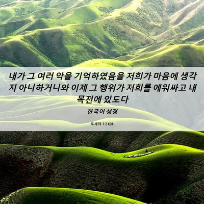 Picture 06 - 호세아 7:2 KOR - 내가 그 여러 악을 기억하였음을 - Bible Verse Picture