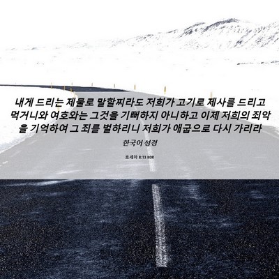 Picture 06 - 호세아 8:13 KOR - 내게 드리는 제물로 말할찌라도 - Bible Verse Picture