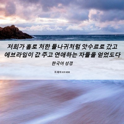 Picture 06 - 호세아 8:9 KOR - 저희가 홀로 처한 들나귀처럼 - Bible Verse Picture