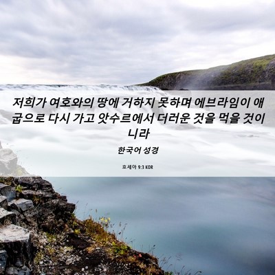 Picture 06 - 호세아 9:3 KOR - 저희가 여호와의 땅에 거하지 못하며 - Bible Verse Picture
