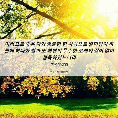 Picture 06 - 히브리서 11:12 KOR - 이러므로 죽은 자와 방불한 한 - Bible Verse Picture