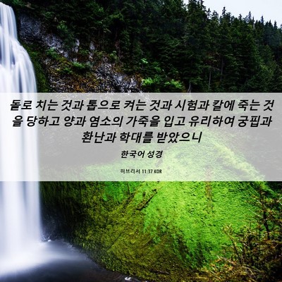 Picture 06 - 히브리서 11:37 KOR - 돌로 치는 것과 톱으로 켜는 것과 - Bible Verse Picture