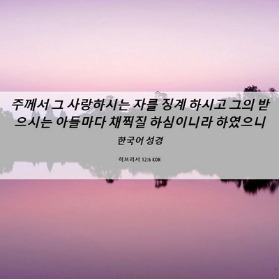 Picture 06 - 히브리서 12:6 KOR - 주께서 그 사랑하시는 자를 징계 - Bible Verse Picture