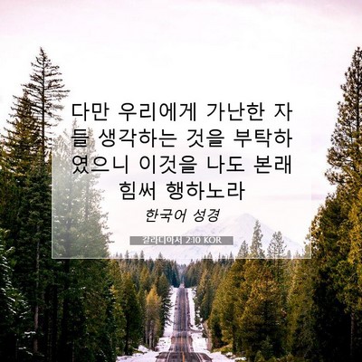 Picture 07 - 갈라디아서 2:10 KOR - 다만 우리에게 가난한 자들 생각하는 - Bible Verse Picture