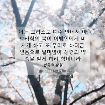Picture 07 - 갈라디아서 3:14 KOR - 이는 그리스도 예수 안에서 - Bible Verse Picture