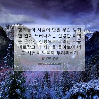 Picture 07 - 갈라디아서 6:1 KOR - 형제들아 사람이 만일 무슨 범죄한 - Bible Verse Picture