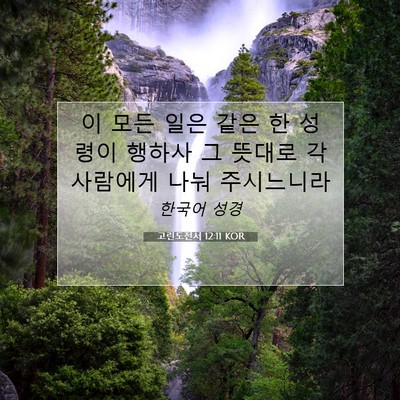 Picture 07 - 고린도전서 12:11 KOR - 이 모든 일은 같은 한 성령이 행하사 - Bible Verse Picture