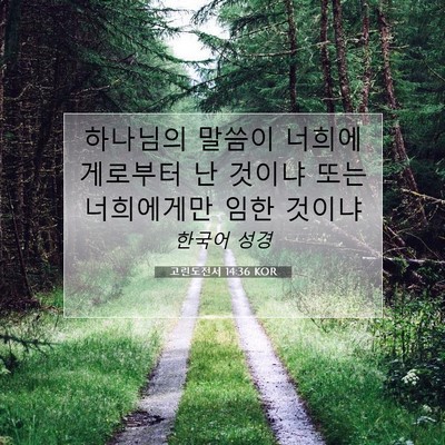 Picture 07 - 고린도전서 14:36 KOR - 하나님의 말씀이 너희에게로부터 난 - Bible Verse Picture