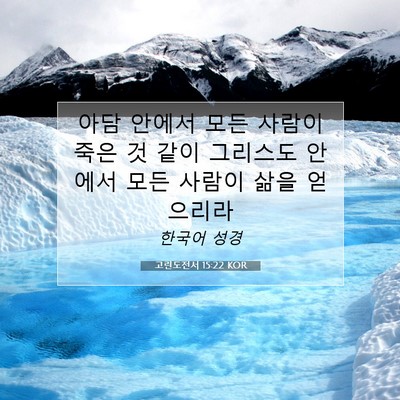 Picture 07 - 고린도전서 15:22 KOR - 아담 안에서 모든 사람이 죽은 것 - Bible Verse Picture
