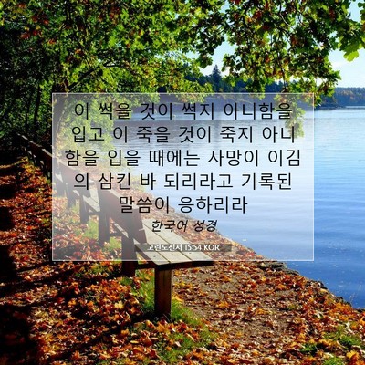 Picture 07 - 고린도전서 15:54 KOR - 이 썩을 것이 썩지 아니함을 입고 이 - Bible Verse Picture