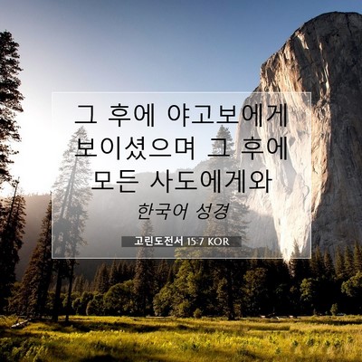 Picture 07 - 고린도전서 15:7 KOR - 그 후에 야고보에게 보이셨으며 그 - Bible Verse Picture