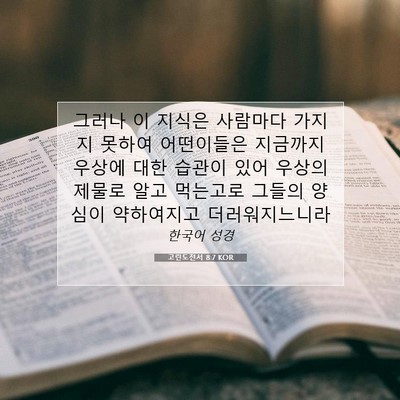Picture 07 - 고린도전서 8:7 KOR - 그러나 이 지식은 사람마다 가지지 - Bible Verse Picture