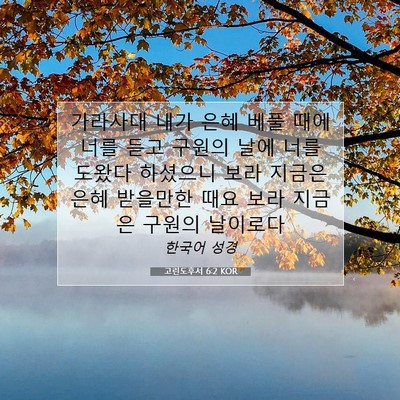 Picture 07 - 고린도후서 6:2 KOR - 가라사대 내가 은혜 베풀 때에 너를 - Bible Verse Picture