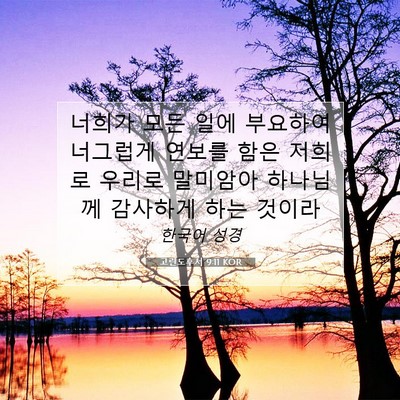 Picture 07 - 고린도후서 9:11 KOR - 너희가 모든 일에 부요하여 너그럽게 - Bible Verse Picture