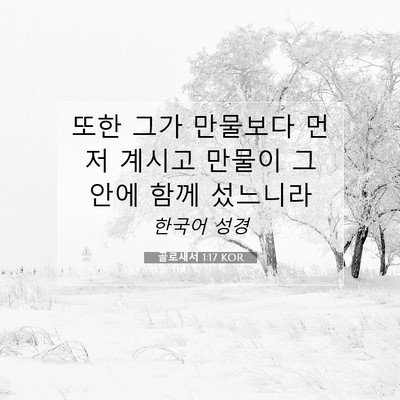 Picture 07 - 골로새서 1:17 KOR - 또한 그가 만물보다 먼저 계시고 - Bible Verse Picture