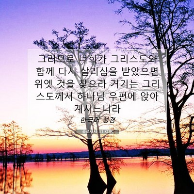 Picture 07 - 골로새서 3:1 KOR - 그러므로 너희가 그리스도와 함께 - Bible Verse Picture