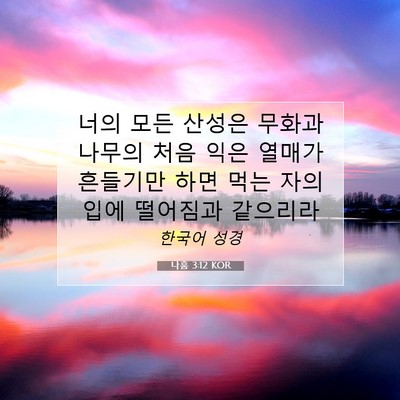 Picture 07 - 나훔 3:12 KOR - 너의 모든 산성은 무화과나무의 처음 - Bible Verse Picture
