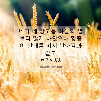 Picture 07 - 나훔 3:16 KOR - 네가 네 상고를 하늘의 별보다 많게 - Bible Verse Picture