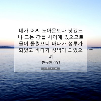 Picture 07 - 나훔 3:8 KOR - 네가 어찌 노아몬보다 낫겠느냐 그는 - Bible Verse Picture