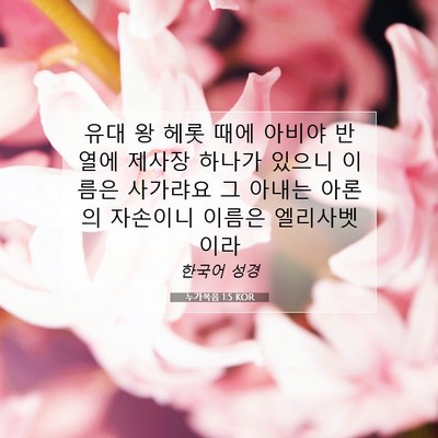 Picture 07 - 누가복음 1:5 KOR - 유대 왕 헤롯 때에 아비야 반열에 - Bible Verse Picture
