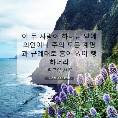 Picture 07 - 누가복음 1:6 KOR - 이 두 사람이 하나님 앞에 의인이니 - Bible Verse Picture