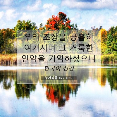 Picture 07 - 누가복음 1:72 KOR - 우리 조상을 긍휼히 여기시며 그 - Bible Verse Picture
