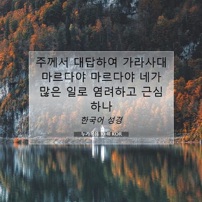 Picture 07 - 누가복음 10:41 KOR - 주께서 대답하여 가라사대 마르다야 - Bible Verse Picture