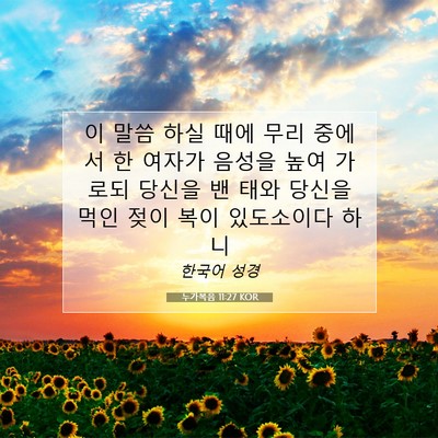 Picture 07 - 누가복음 11:27 KOR - 이 말씀 하실 때에 무리 중에서 한 - Bible Verse Picture