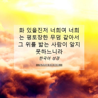 Picture 07 - 누가복음 11:44 KOR - 화 있을진저 너희여 너희는 평토장한 - Bible Verse Picture