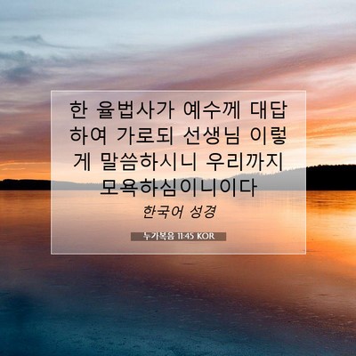 Picture 07 - 누가복음 11:45 KOR - 한 율법사가 예수께 대답하여 가로되 - Bible Verse Picture