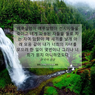 Picture 07 - 누가복음 13:34 KOR - 예루살렘아 예루살렘아 선지자들을 - Bible Verse Picture