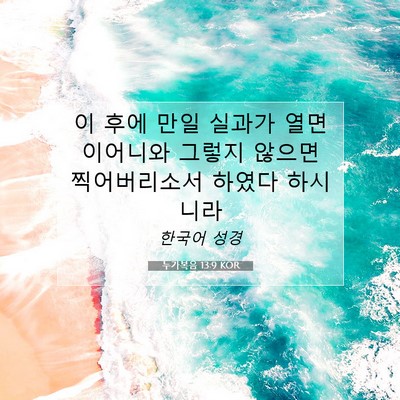 Picture 07 - 누가복음 13:9 KOR - 이 후에 만일 실과가 열면이어니와 - Bible Verse Picture