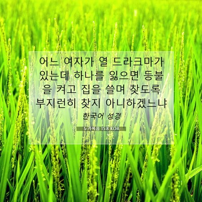 Picture 07 - 누가복음 15:8 KOR - 어느 여자가 열 드라크마가 있는데 - Bible Verse Picture